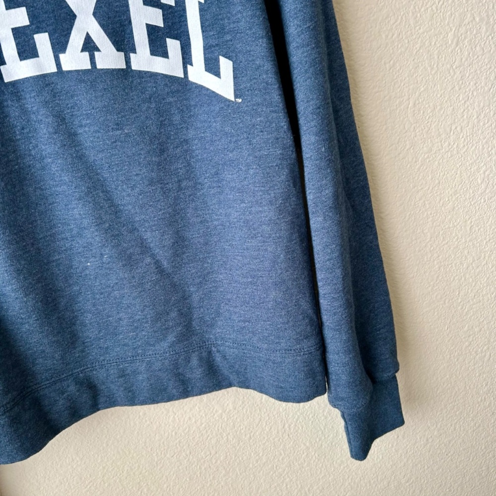 Sweatshirt Crewneck Drexel University Blue White Logo by RedShirt Size Small - Picture 6 of 13
